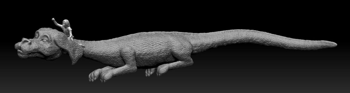 Unpainted Falkor with Altreyu Never Ending Story image 0