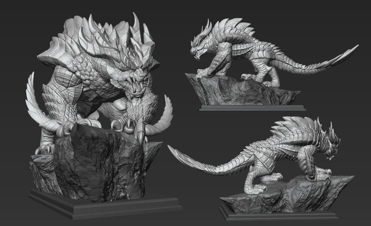 Unpainted The monster hunter blames the tiger dragon image 0