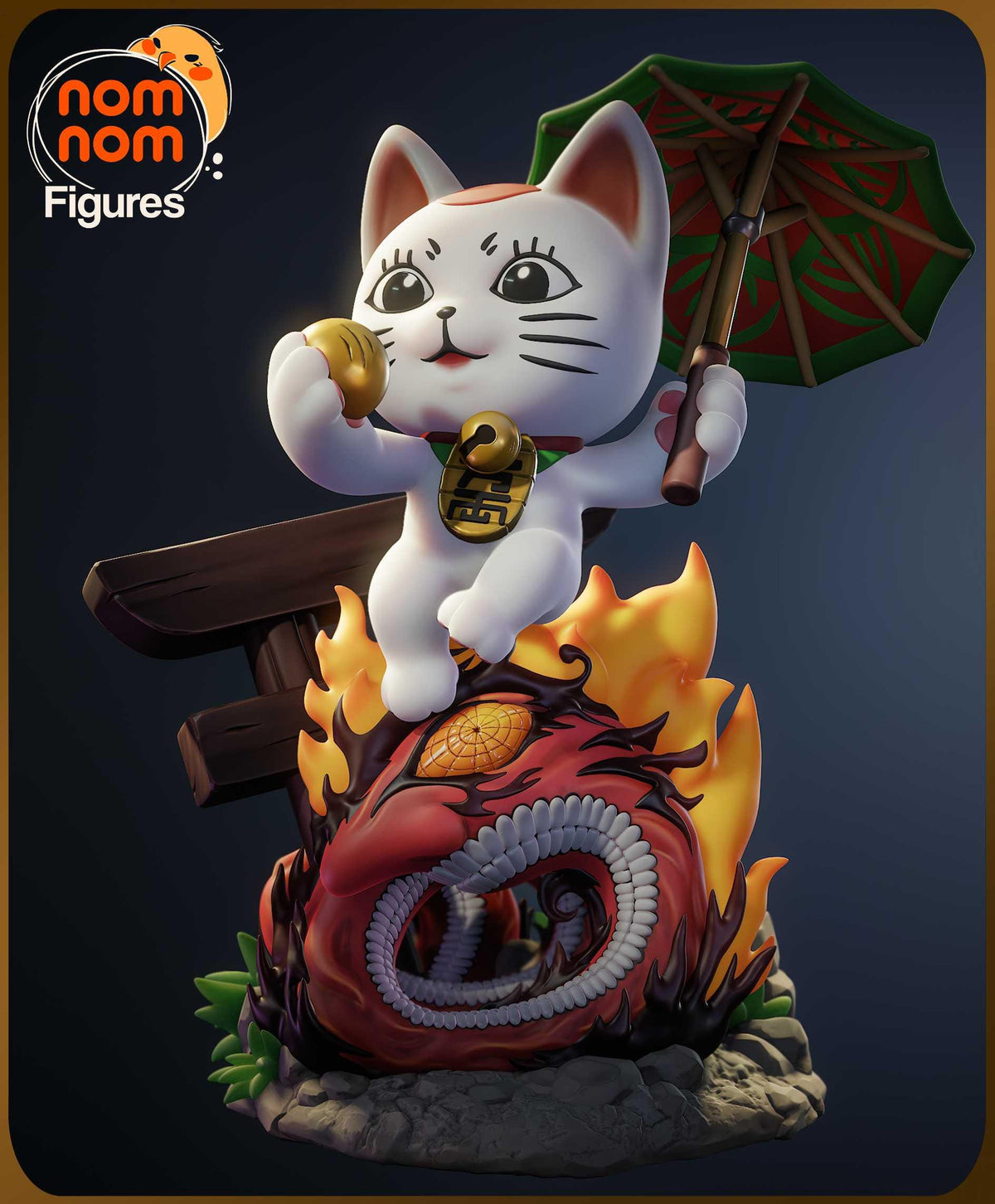 Unpainted Nom Nom Chibi Turbo Granny Cat  Dandadan image 0