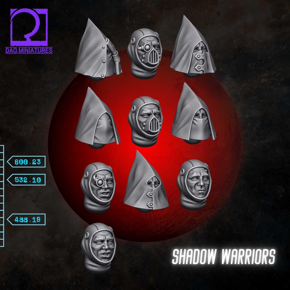 Unpainted Shadow Warriors Heads image 0