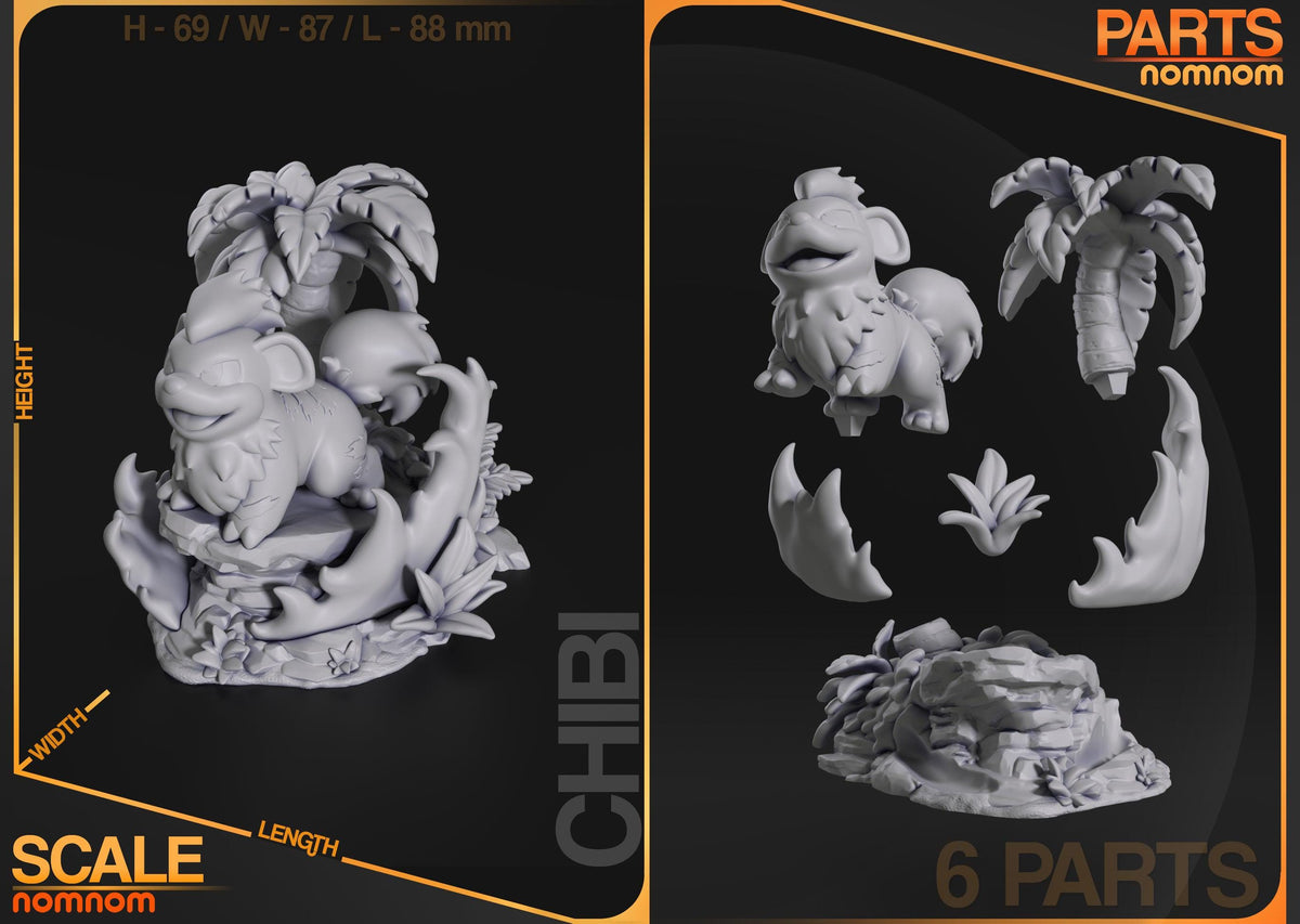 Unpainted Nom Nom Chibi Growlithe Pokemon image 6