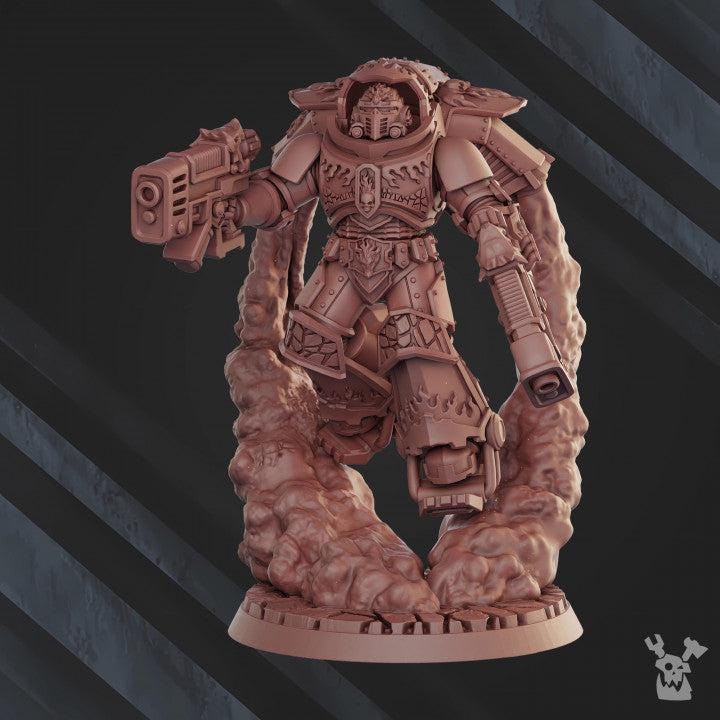 Unpainted Dragon Armor Jetpack Squad Warrior image 0