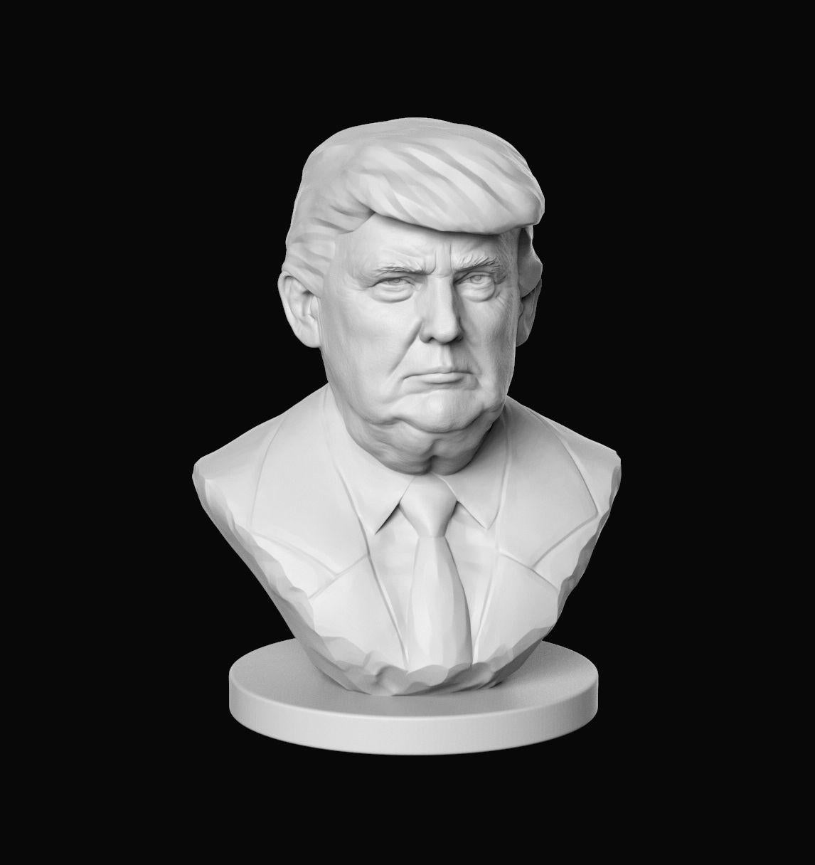 Unpainted Donald Trump Bust image 0