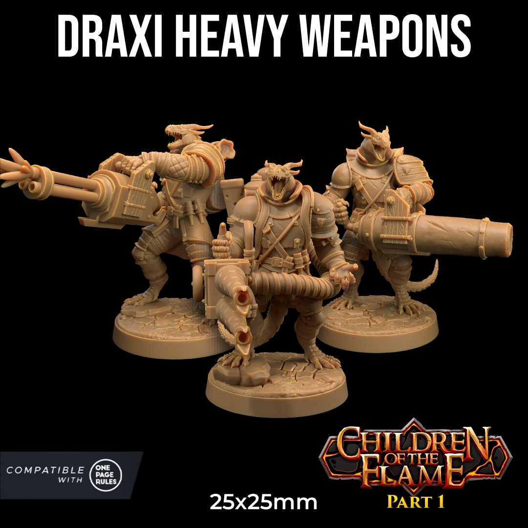 Unpainted-Draxi-HeavyWeapon-Trio image 0