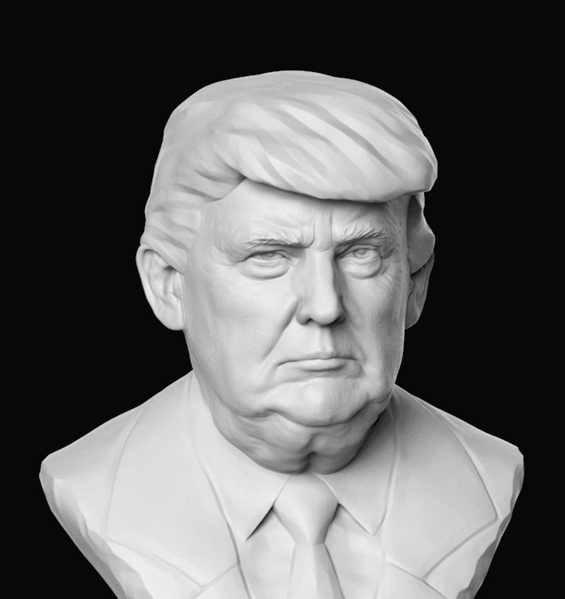 Unpainted Donald Trump Bust image 3