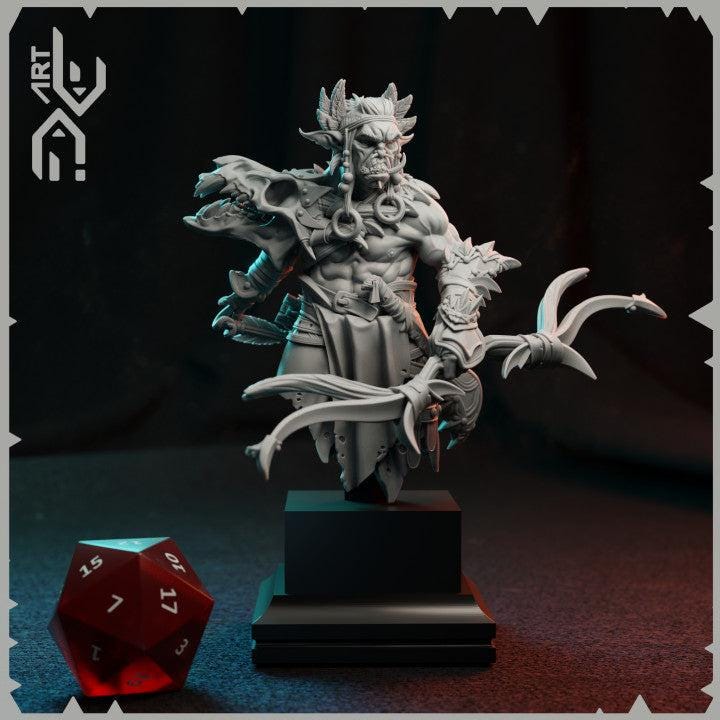 Unpainted Goblin Archer Bust image 0