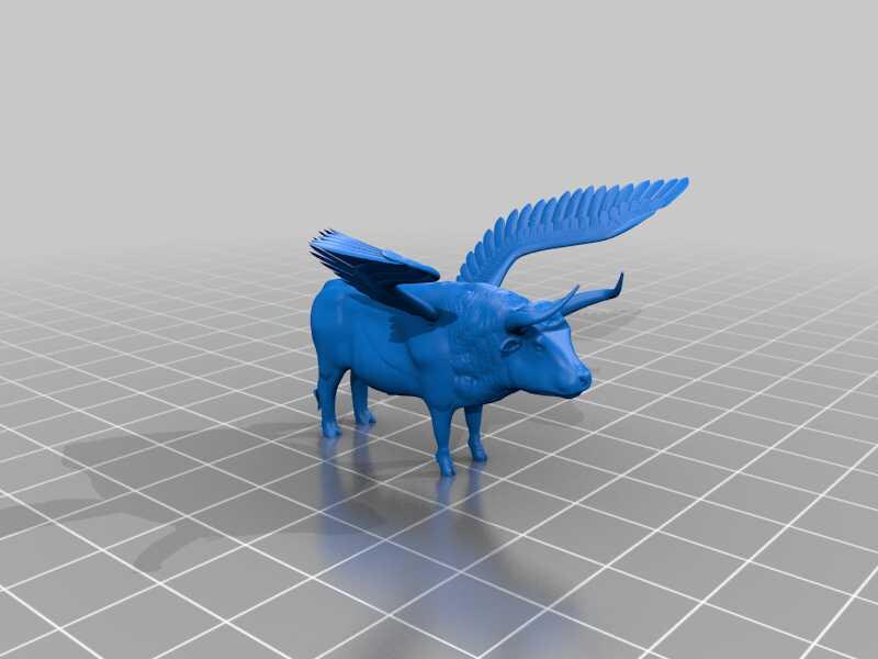 Unpainted Winged Bull image 0