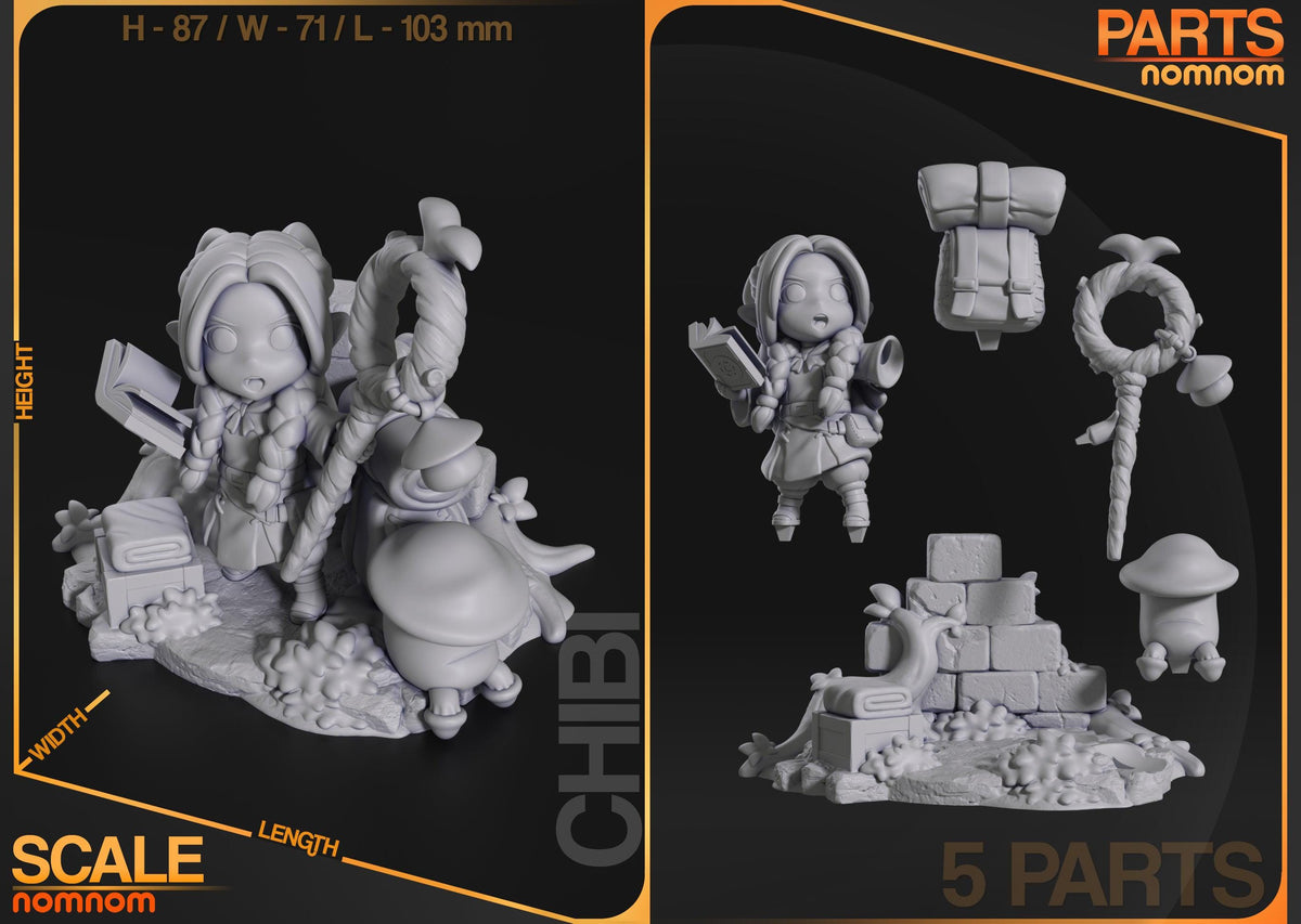 Unpainted Nom Nom Chibi Marcille Dungeon Meshi image 2