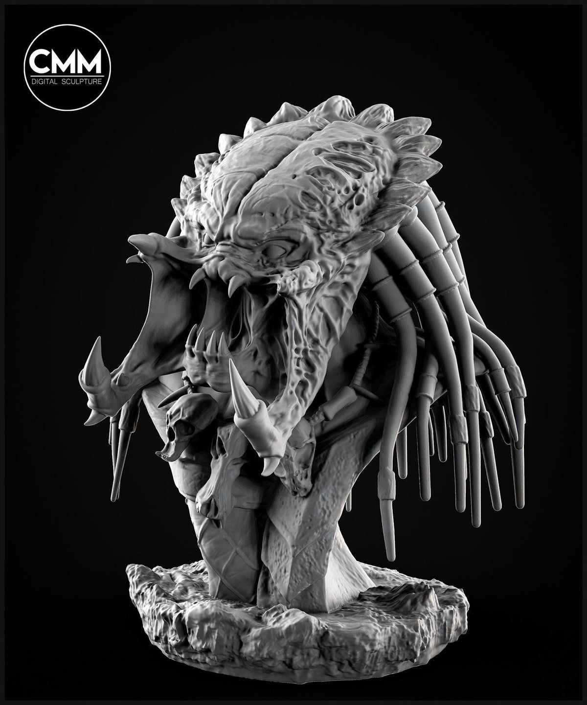Unpainted Predator Wolf bust image 3