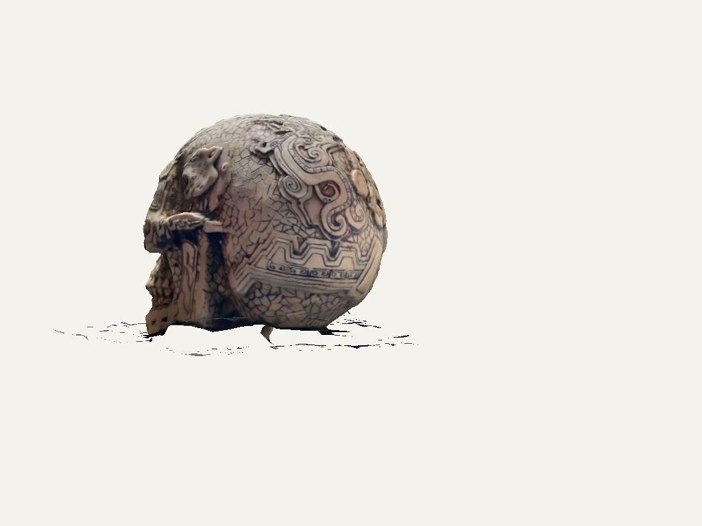 Unpainted Aztec skull image 2