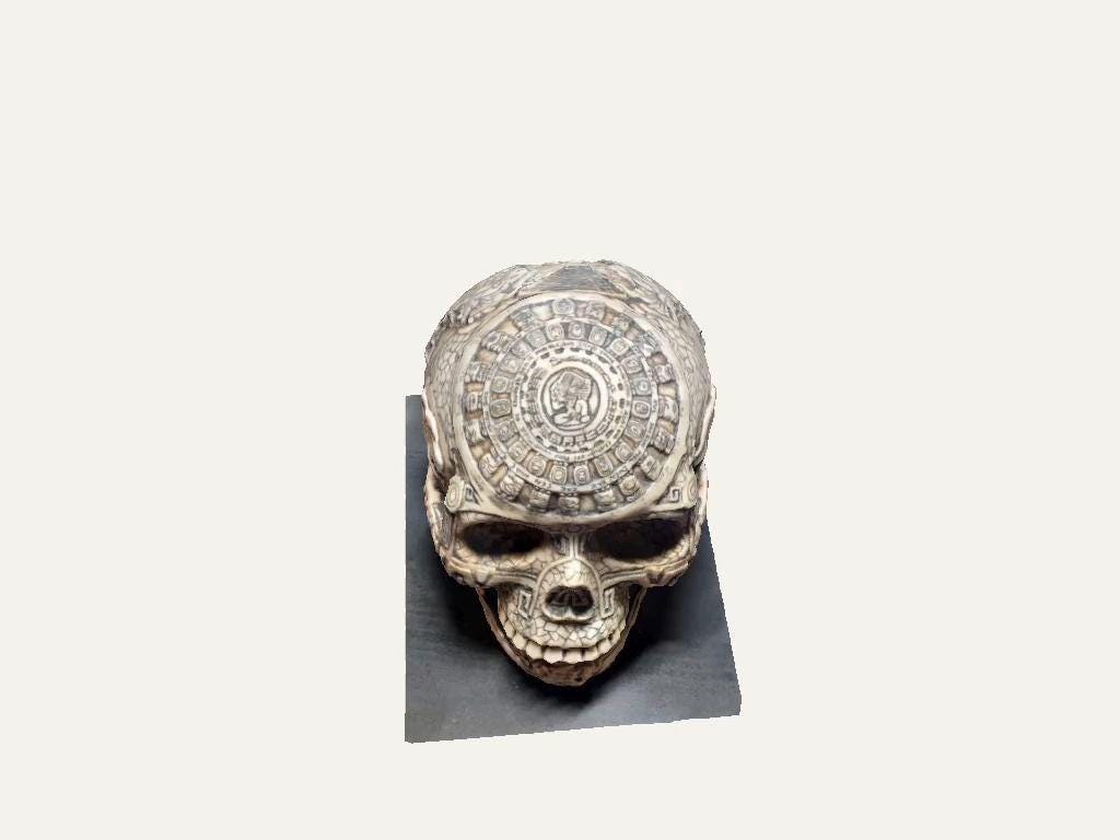 Unpainted Aztec skull image 6