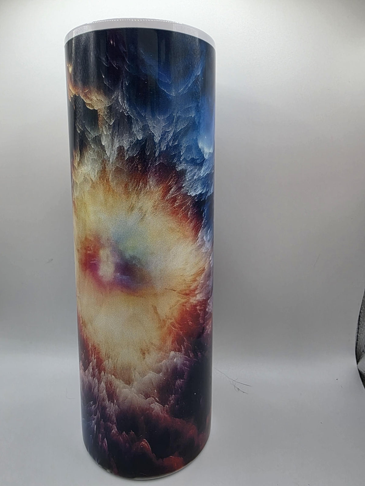 20 Ounce Metal Tumbler with lid and straw and box Galaxy