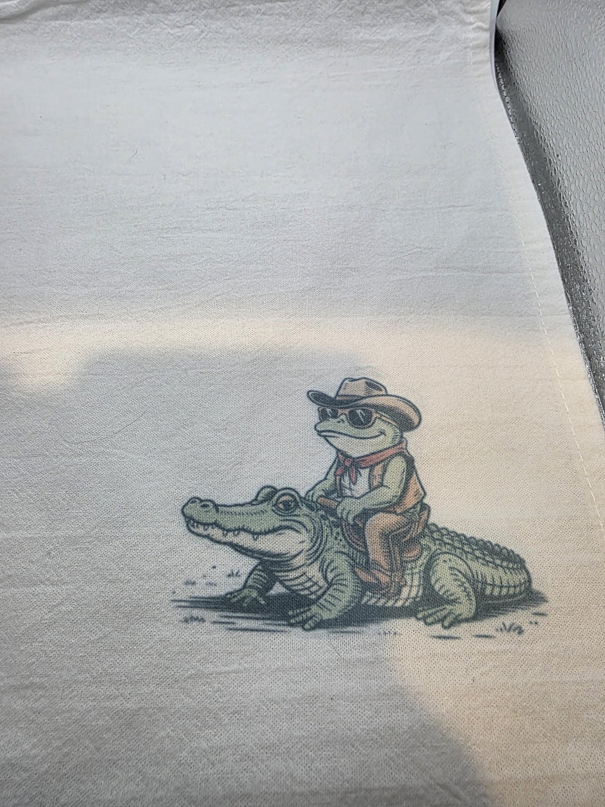 Flour Sack Towel Set of 2 Riding Alligator