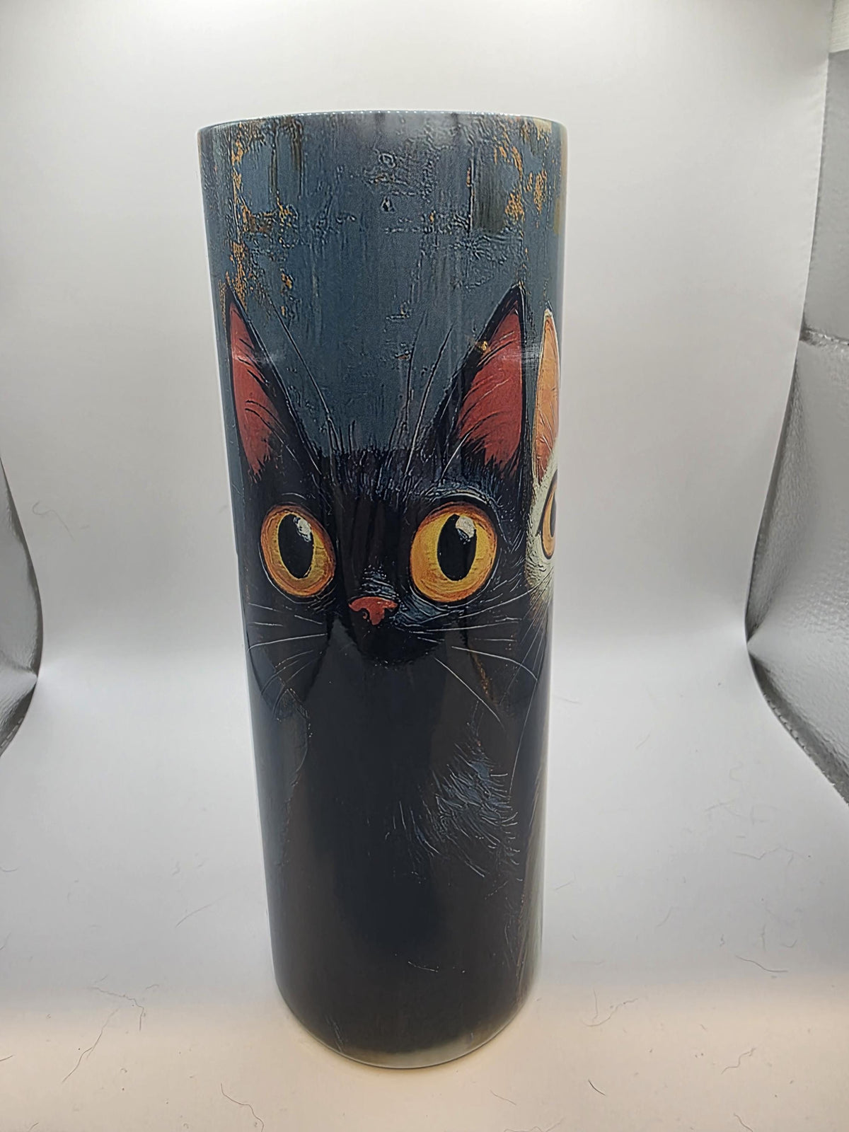 20 Ounce Tumbler with lid and straw and box  Trio of cats