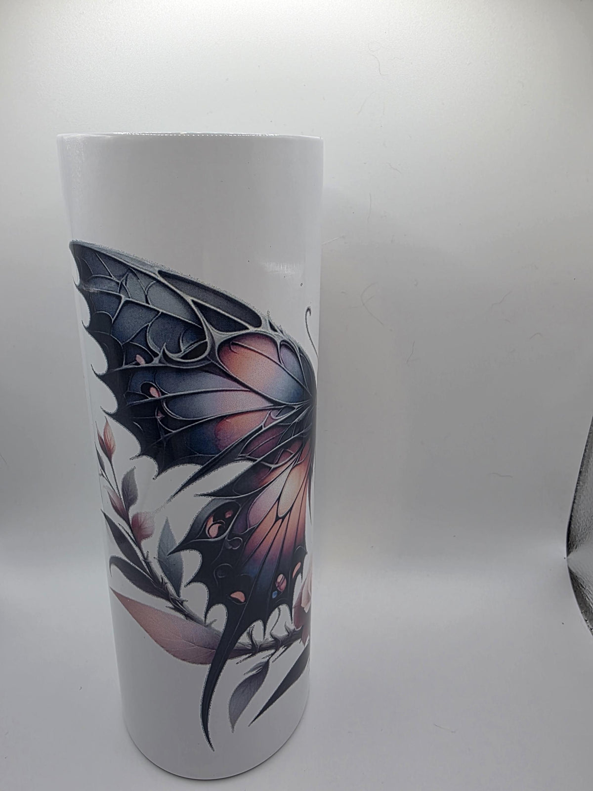 20 Ounce Tumbler with lid and straw and box Butterfly 4