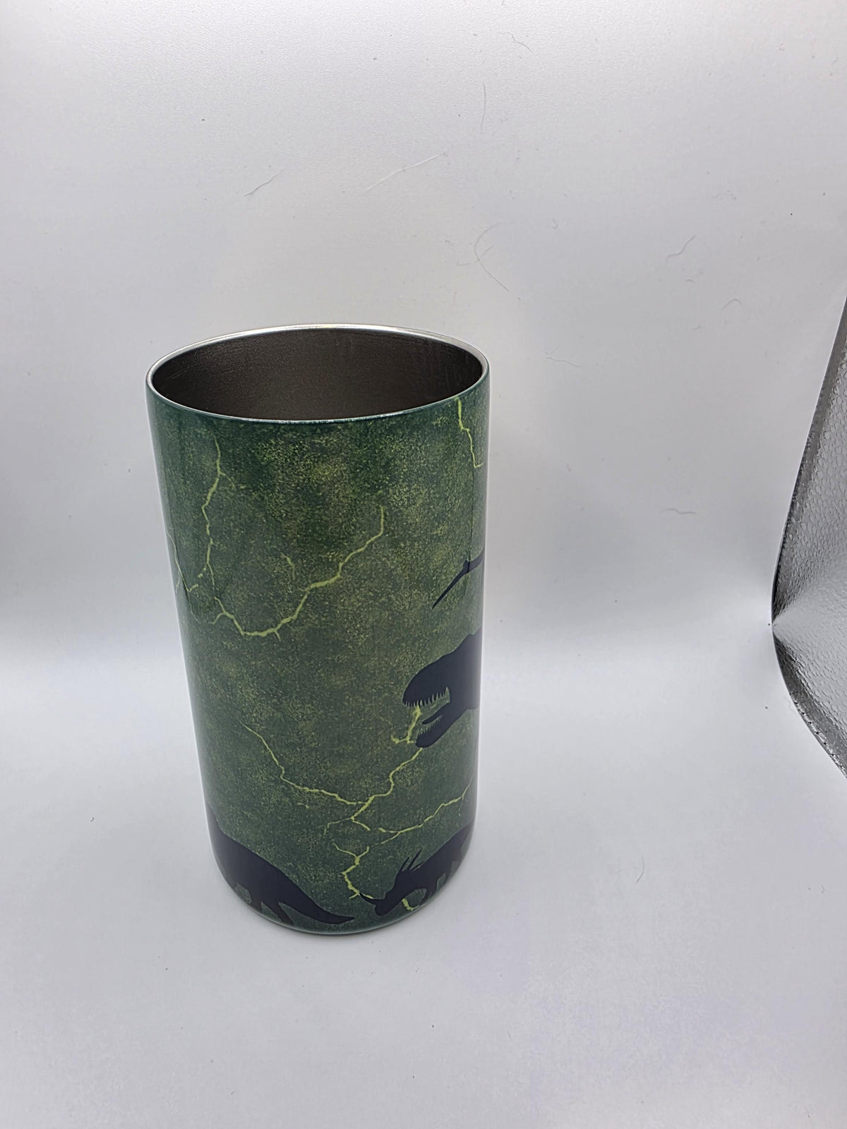 12 Ounce Kids Tumbler with lid and straw and box Dino