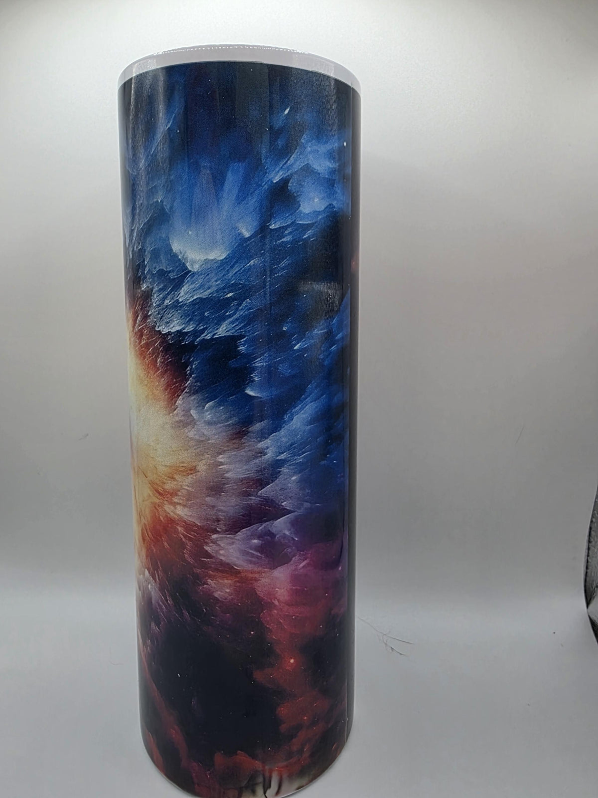 20 Ounce Metal Tumbler with lid and straw and box Galaxy