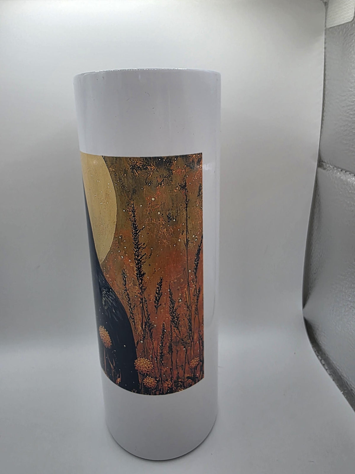 20 Ounce Metal Tumbler with lid and straw and box Crow