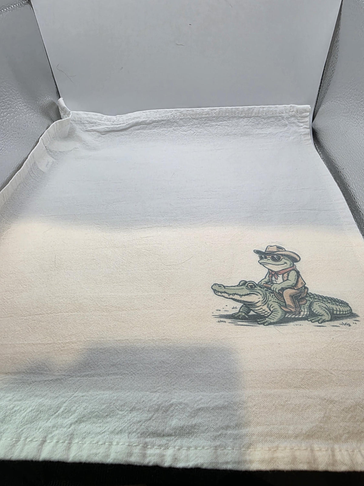 Flour Sack Towel Set of 2 Riding Alligator
