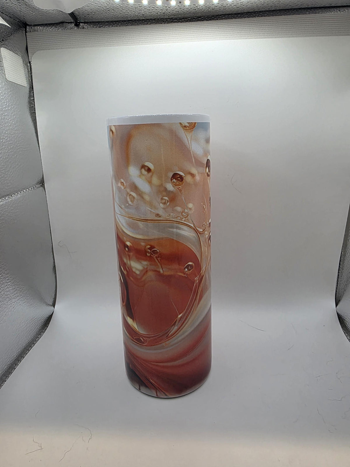 20 Ounce Tumbler with lid and straw and box Pink Hologram