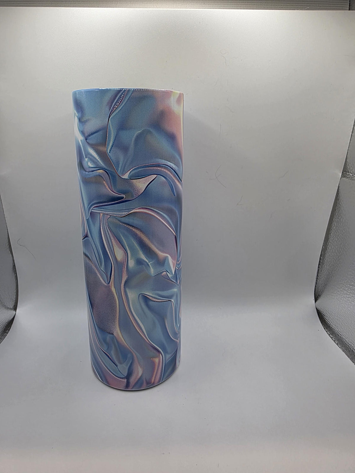 20 Ounce Tumbler with lid and straw and box  Blue Hologram