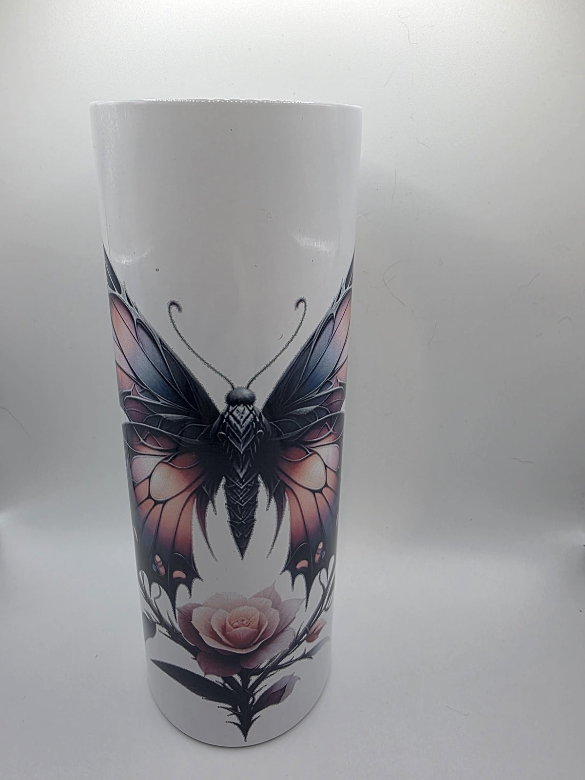 20 Ounce Tumbler with lid and straw and box Butterfly 4