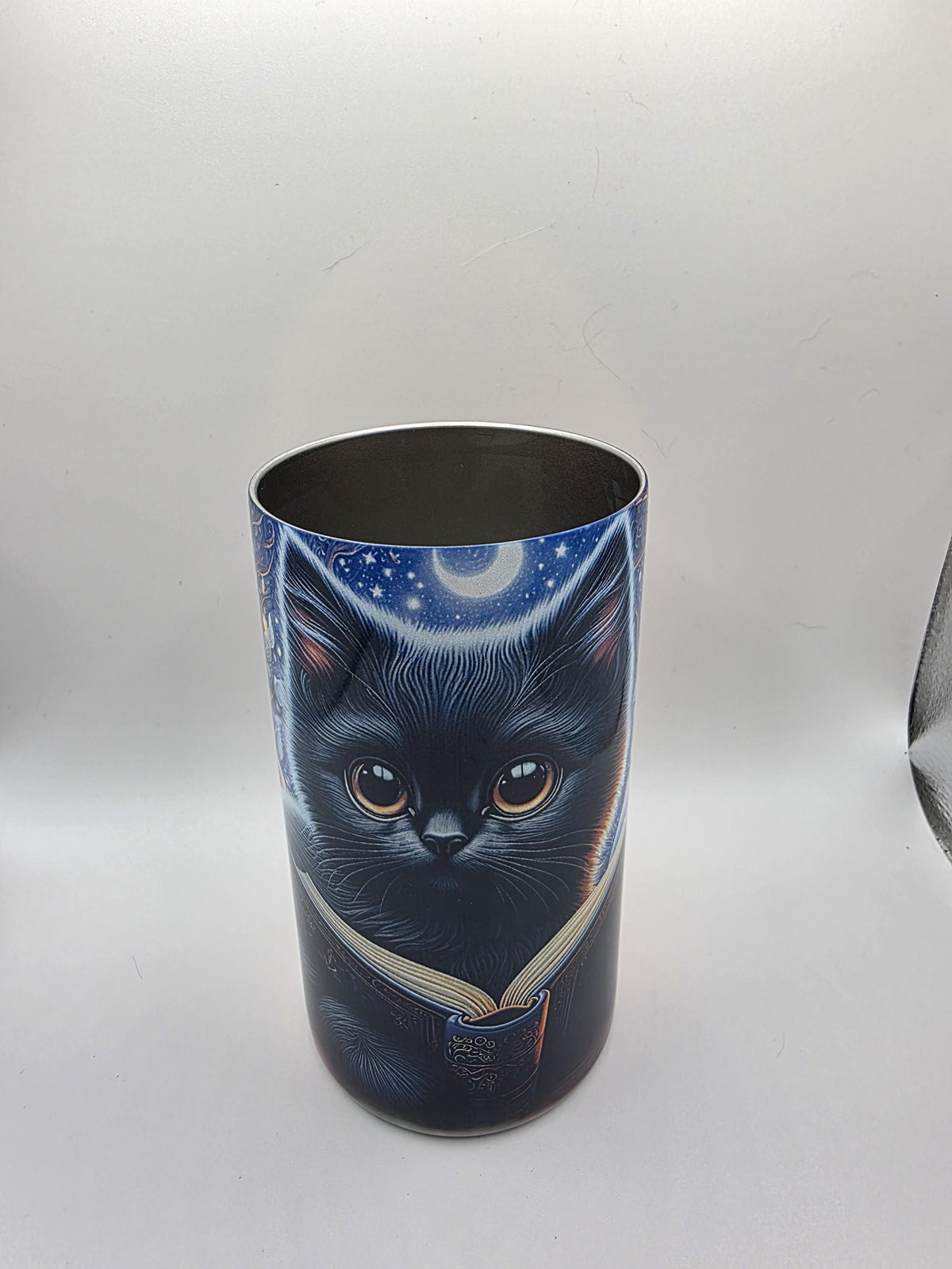 12 Ounce Kids  Tumbler with lid and straw and box Book Cat