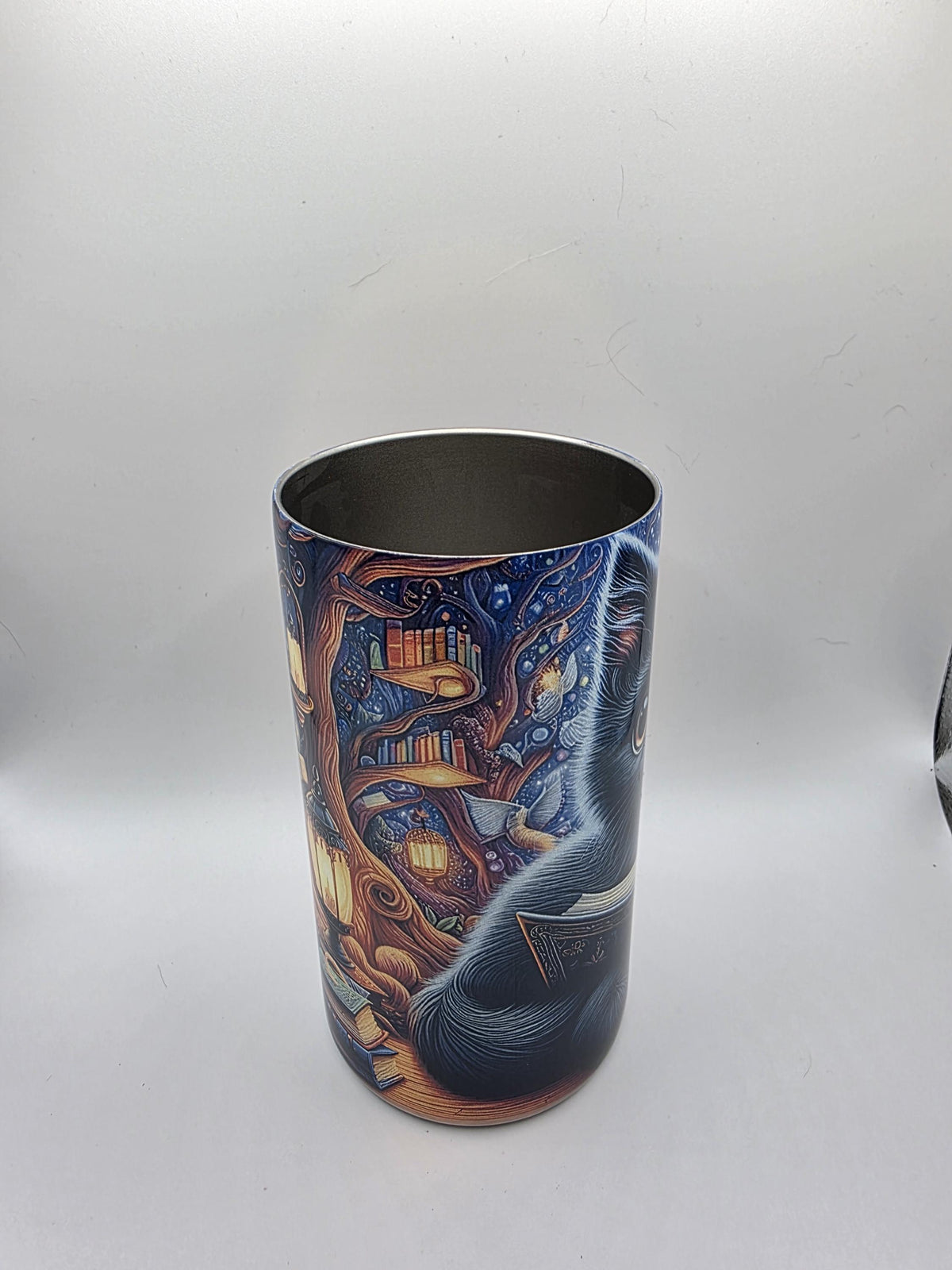 12 Ounce Kids  Tumbler with lid and straw and box Book Cat