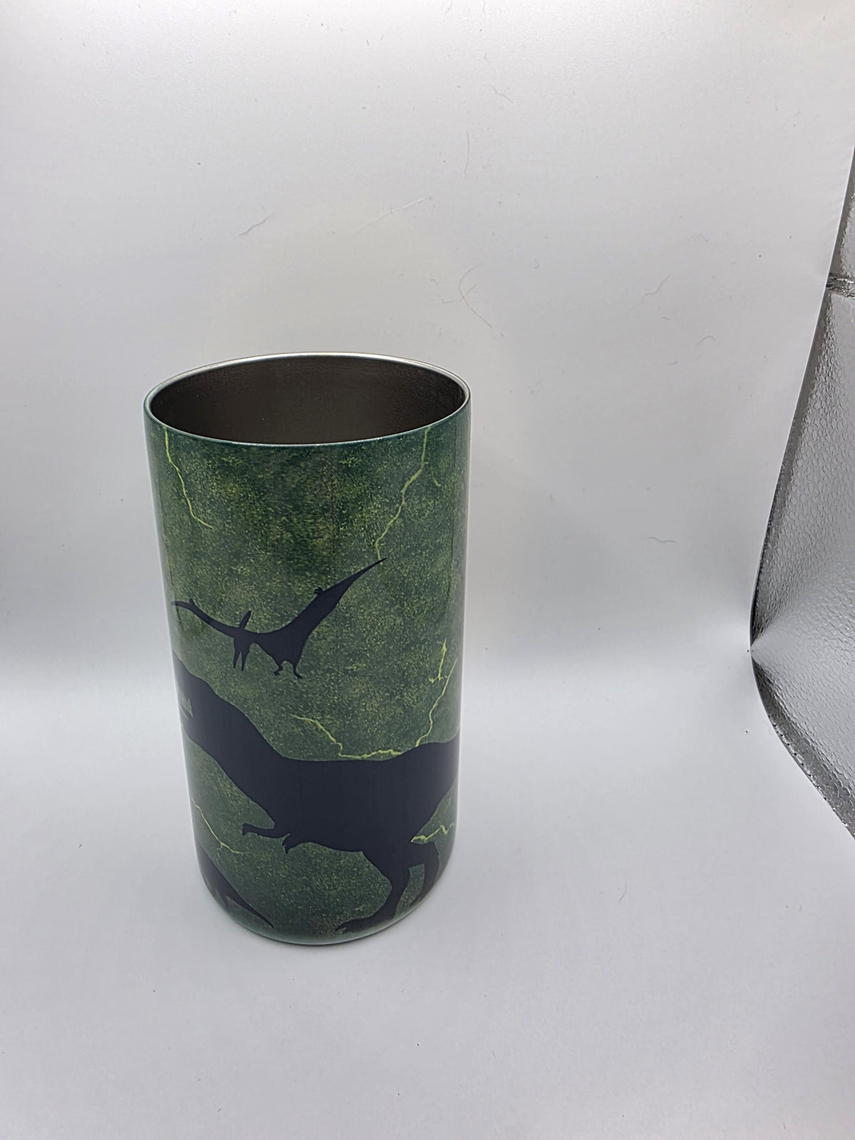 12 Ounce Kids Tumbler with lid and straw and box Dino