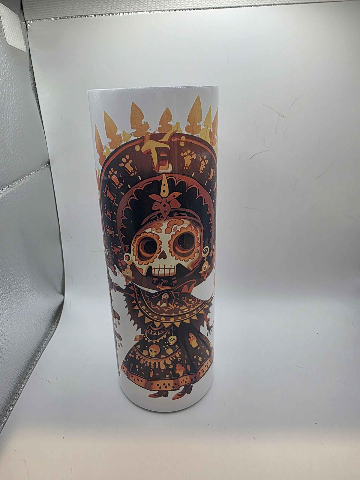 20 Ounce Tumble Orange Day of the Dead