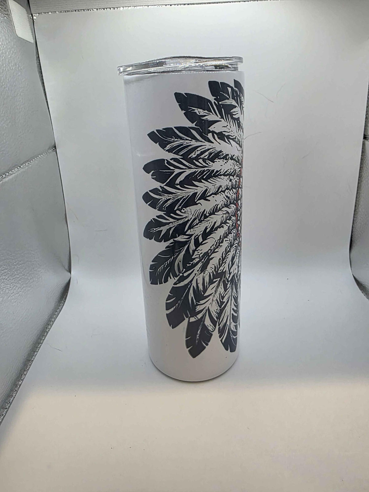20 Ounce Tumbler Black and Red Indian Chief