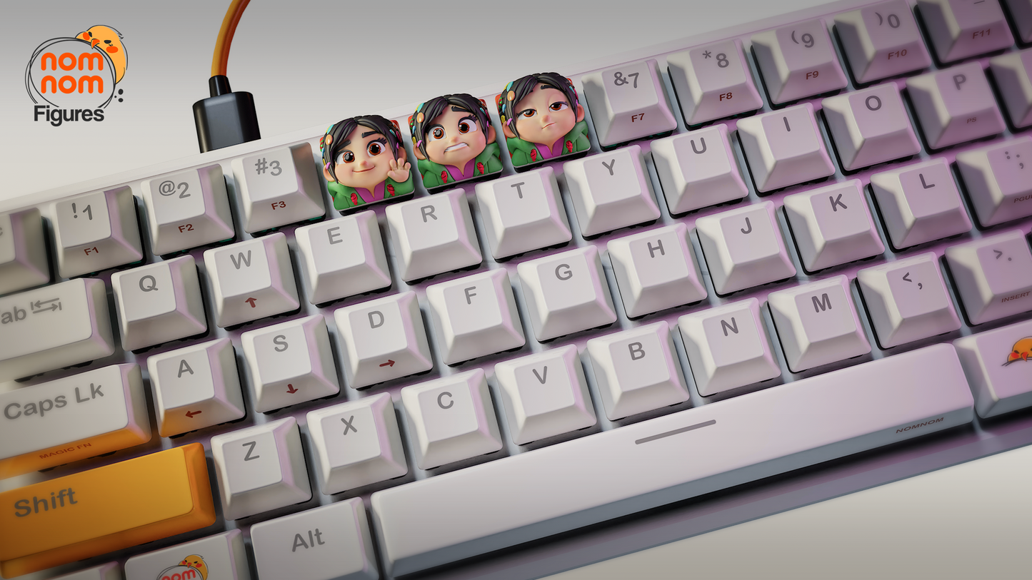 Unpainted Vanellope Von Scheweetz Wreck it Ralph Key Caps